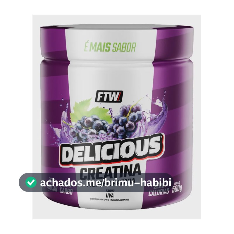 Delicious Creatina 500g Sabor Uva - Ftw