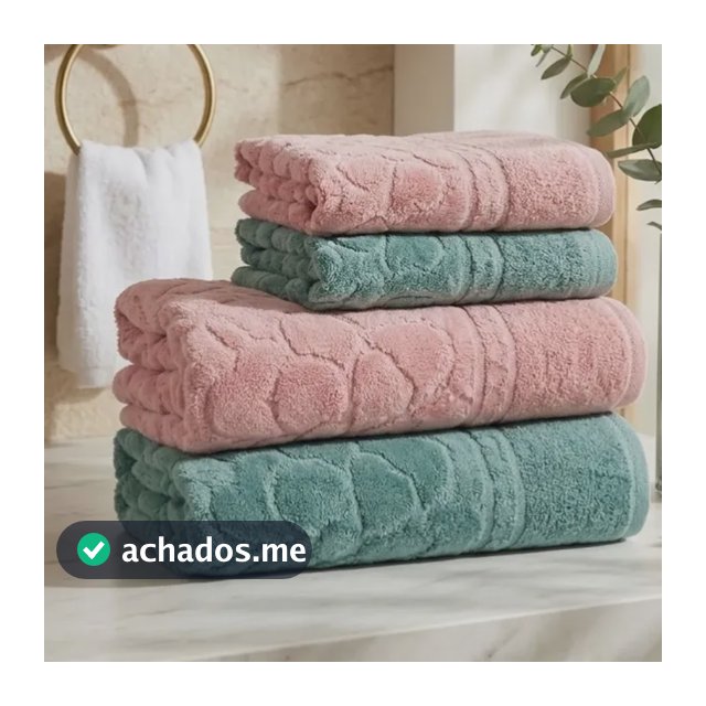 Jogo De Toalha Banhão 100% Algodão 400g Grossa Macia Felpuda Salmão/verde Floral