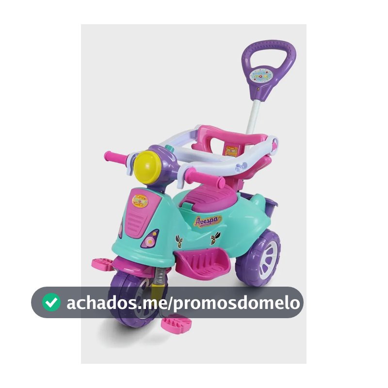 Triciclo Infantil De Passeio E Pedal Andador Avespa Pink