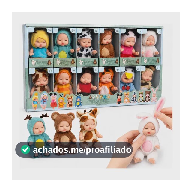 Kit 12 Mini Bebe Realista Unidades Colecao Animaizinhos