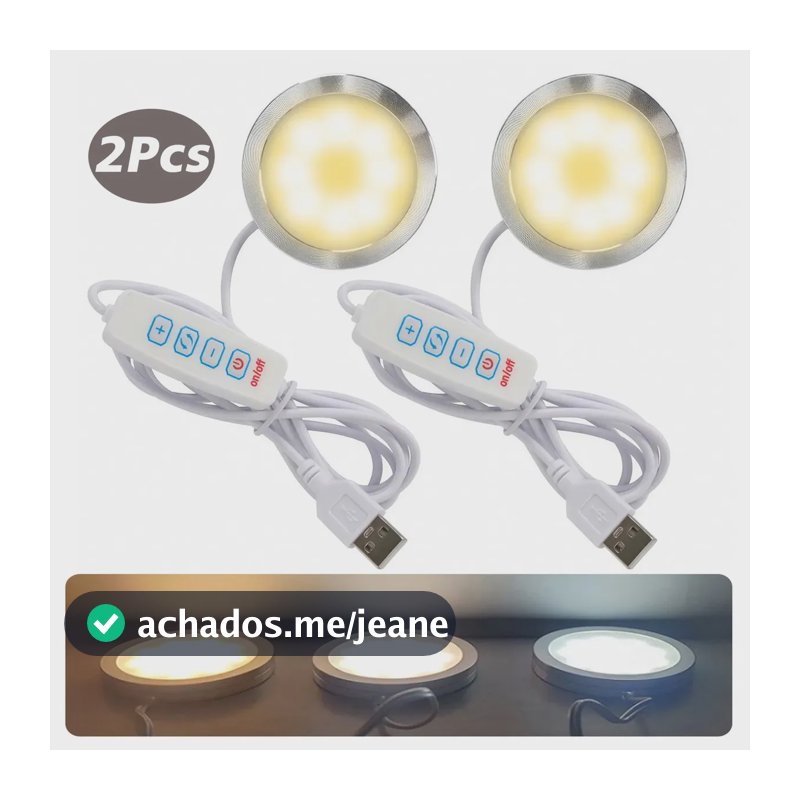 kit 2 de lâmpadas luminaria led luz 001 diy para impressao 3d bambu labs mh redondo branca quente/Branco/Branco Frio 3 tons 5V 3W usb modernas para 3d peças para mesa acessórios cores somente hardware