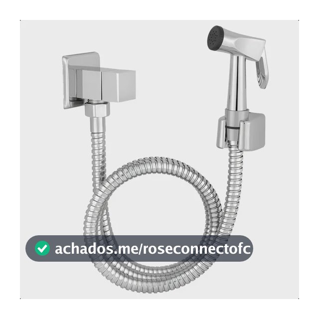Ducha Higiênica Quadrada Luxo Cromada com Mangueira de 1.2m