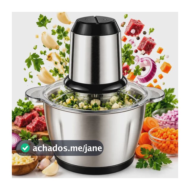 Processador Elétrico Triturador Inox Para Carne Potente 2l Inox 220v