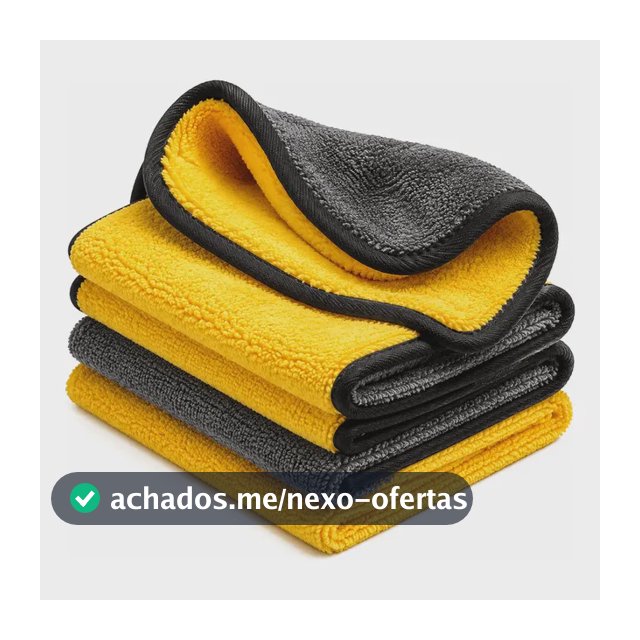 5 Toalhas Flanela Pano De Microfibra Dupla Face 40x30 Cm Amarelo
