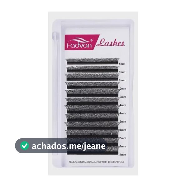 Extensões de cílios Fadvan Volume Brasileiro Tamanho 11mm curvatura D preto
