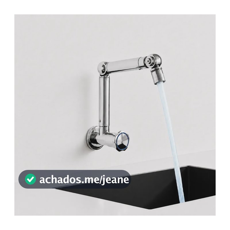 Heemli Torneira  Parede Cozinha Inox 201 Braço Articulado Prateado Cromado