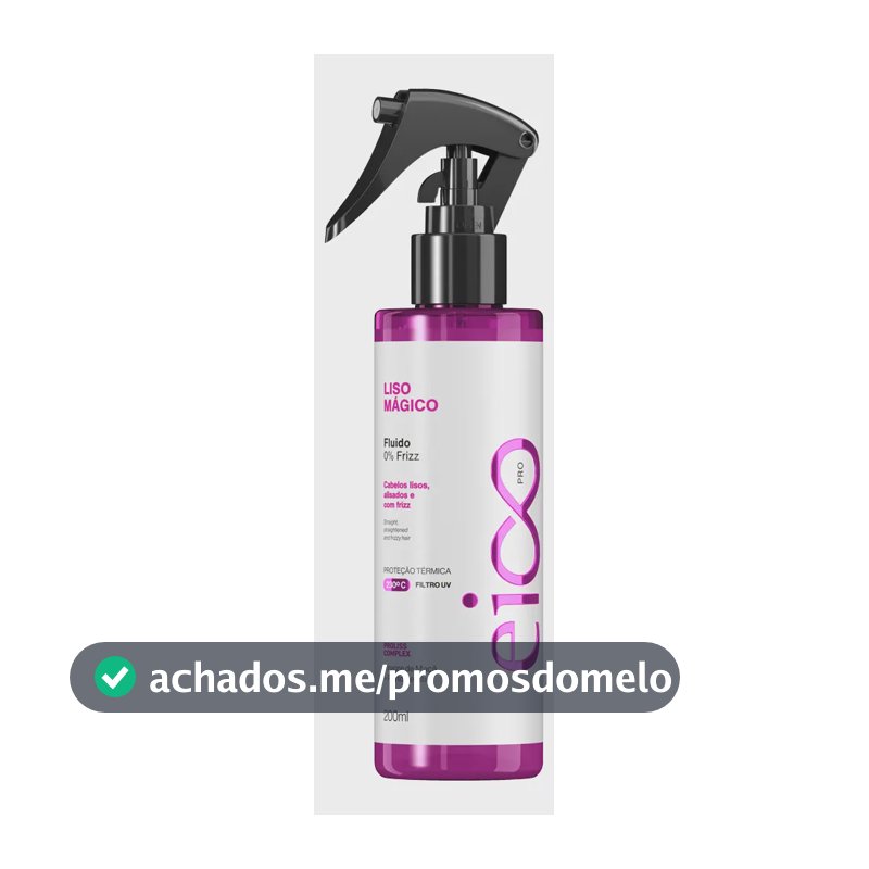 Eico Pro Spray Fluído Leave-in 0% Frizz Tratamento Liso Mágico Hidratação Brilho Proteção Térmica Filtro Solar 200ml