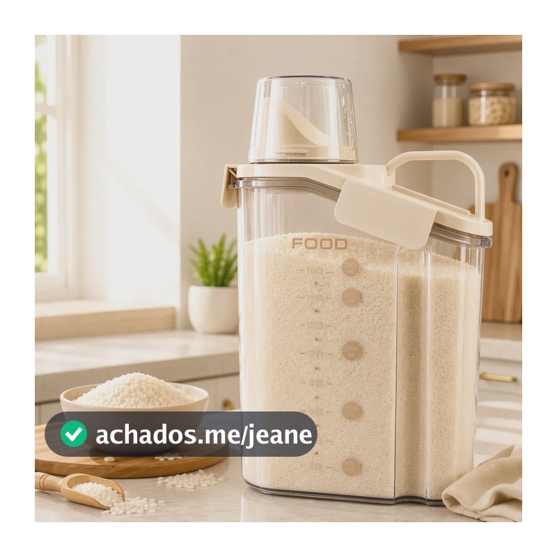 Pote Hermético De Acrílico Com Bico E Tampa Dosadora 2,8l Bege