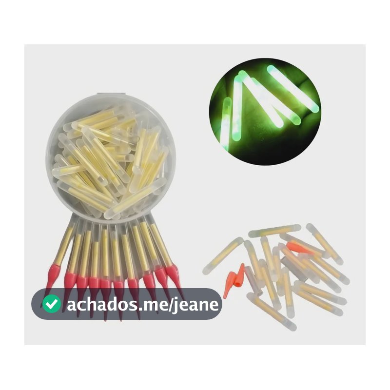 ENJOYLURE kit 50 bastao luz quimica para boia vara linha pesca noturna