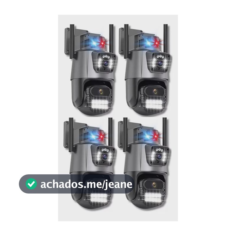Kit 4 Câmera Segurança Ip Wifi P11-qq6 Lente Dupla 6mp Icsee Cor Preto Estary Shop