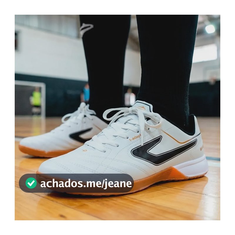 Chuteira Futsal Topper Bairro Indoor Antiderrapante Salão Branco/preto 40 Br