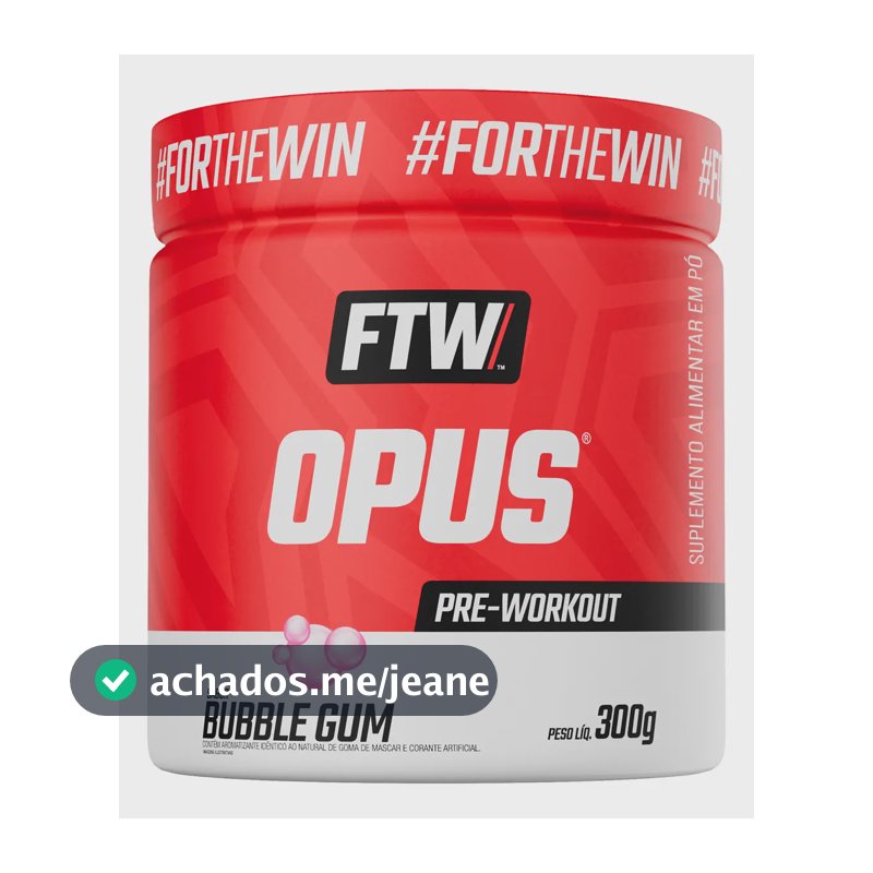 Opus Pre-workout 300g Sabor Bubble Gum - Ftw