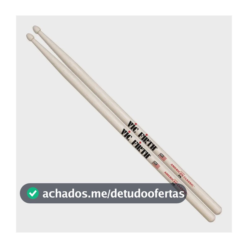 Baqueta Vic Firth 7A American Classic Hickory Cor Madeira