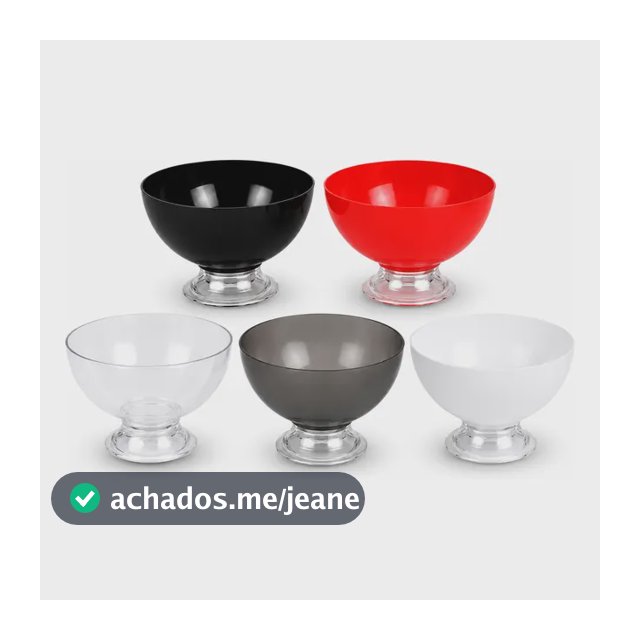 Conjunto De 6 Taças 370ml Em Acrílico P Sobremesas Pote Bowl