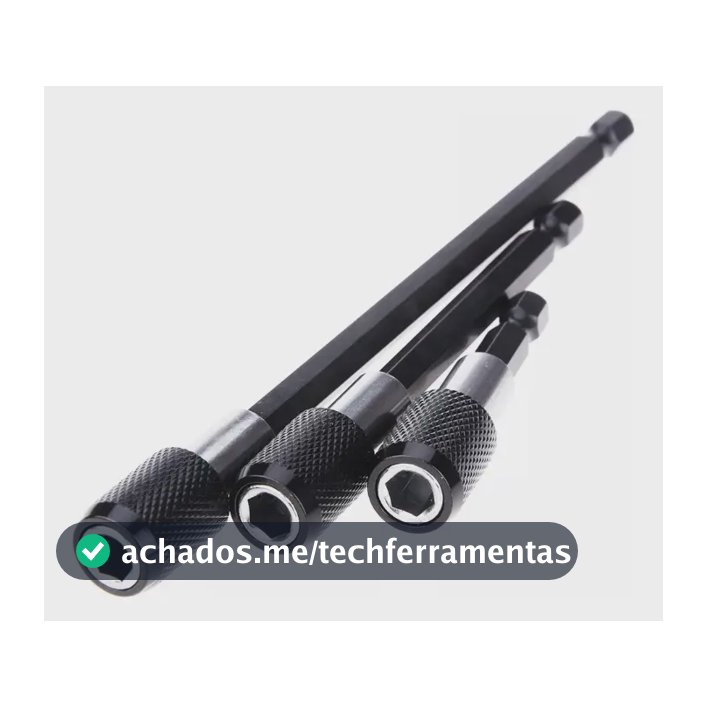 Kit Com 3 Extensores Alongadores Magnético Bit Parafusadeira