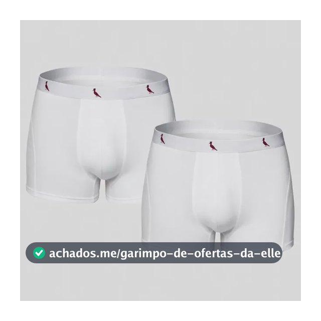 Kit Cuecas Boxer Reserva Masculino Red Bird Branco Liso M
