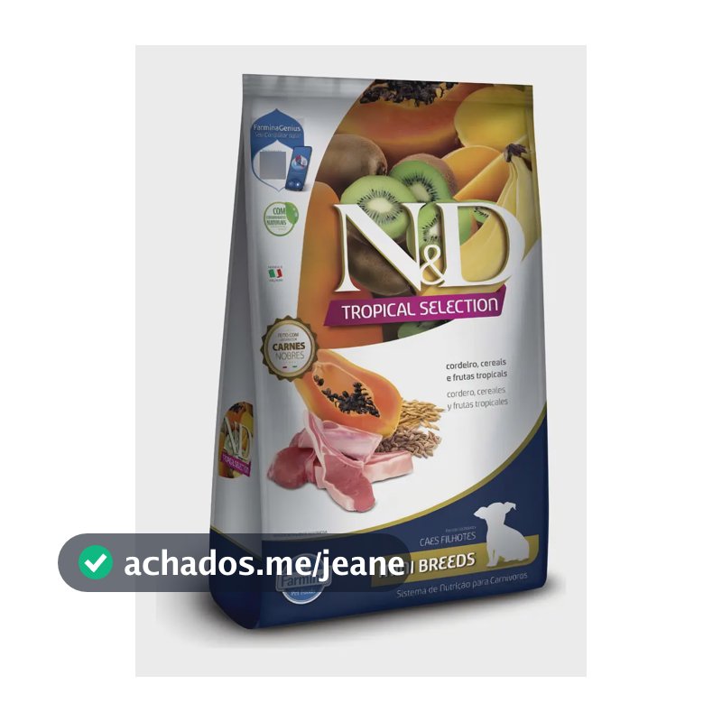 Ração Seca N&D Tropical Selection Cordeiro para Cão Filhote Mini de 2.5kg