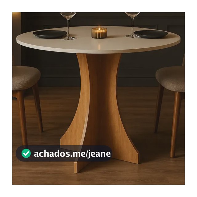 Mesa De Jantar Sala De Jantar Cozinha Tampo Mdf Redonda 80cm Off-white