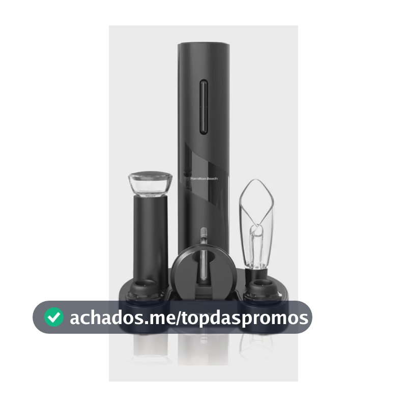 Kit Abridor de Vinho Elétrico Hamilton Beach com Acessórios, para uma Experiência Completa