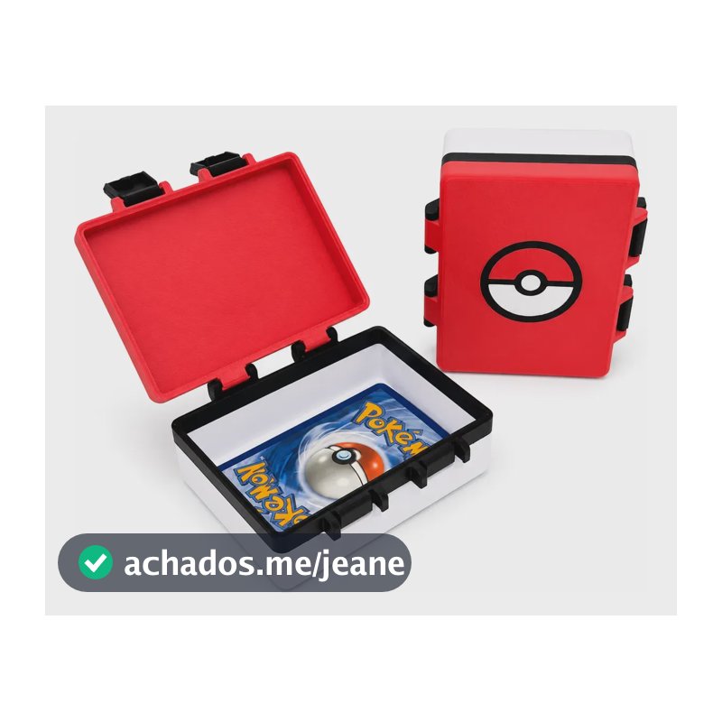 Estojo Organizador Para Cards Pokémon Porta 100 Cartas Caixa Branco
