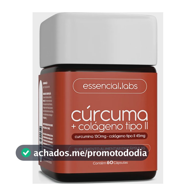CÚRCUMA 130mg + COLÁGENO Tipo Ii 45mg - Fórmula com Máxima Concentração e Pureza - 60 Cápsulas
