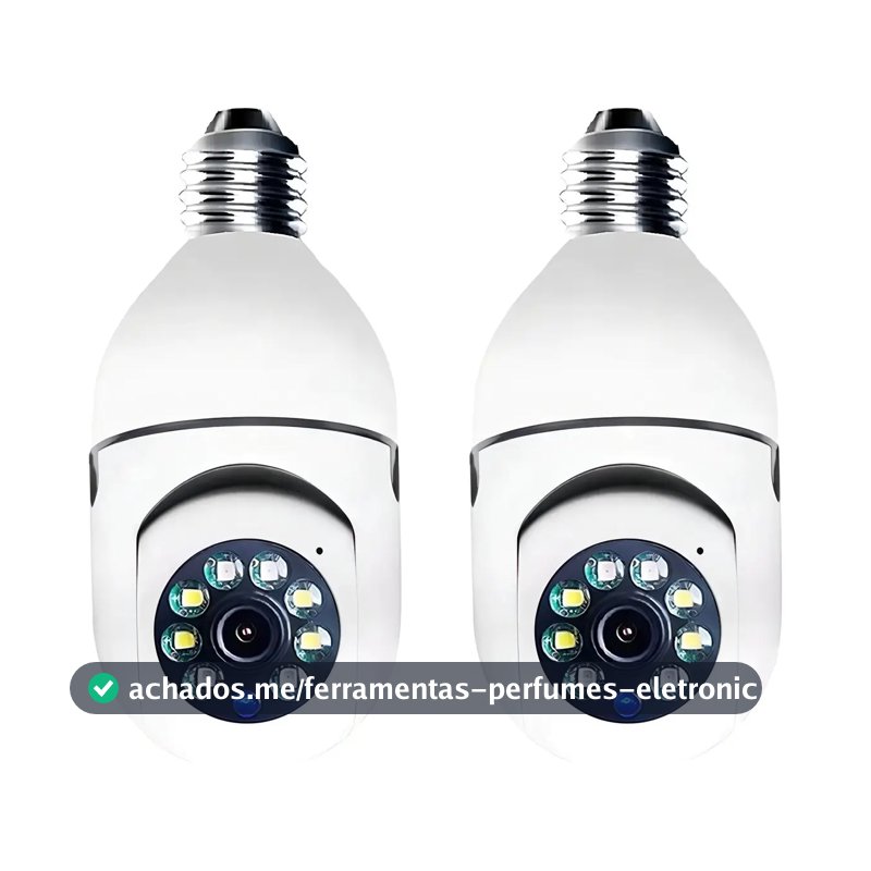 Kit 2 Câmeras Segurança 360º Jortan Wifi IP HD Visão Noturna Lâmpada