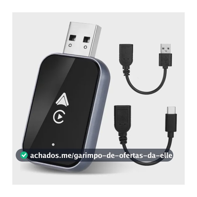 Adaptador CarPlay e Android Auto Sem Fio Gllai para USB-C