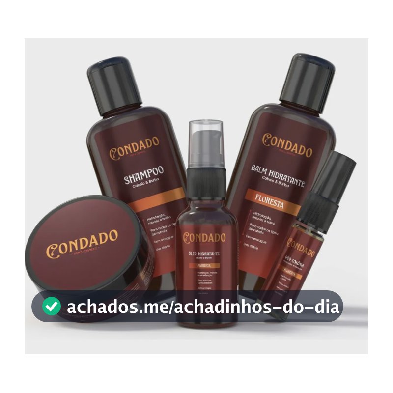Kit Barba, Cabelo e Bigode Floresta Amadeirado Completo 5 Itens