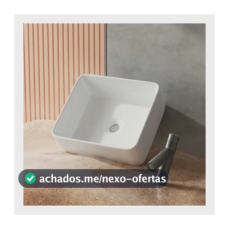 Cuba De Apoio Branca Cerâmica 40x30cm acabamento premium hidrófuga para banheiro moderno Winda