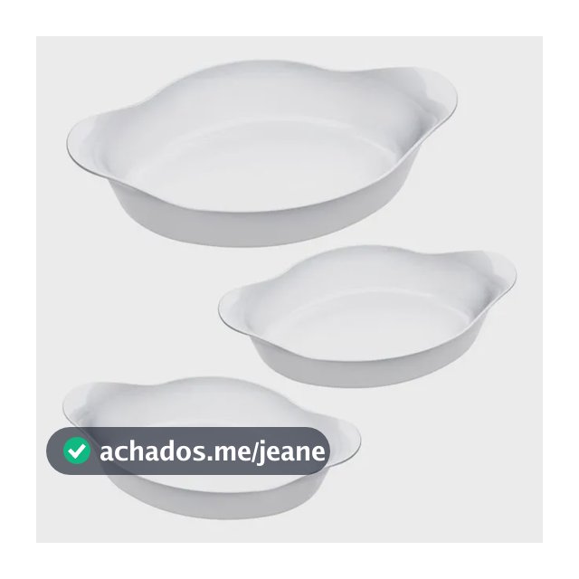 Marinex Conjunto De Assadeiras Oval Opaline 3 Peças Branco