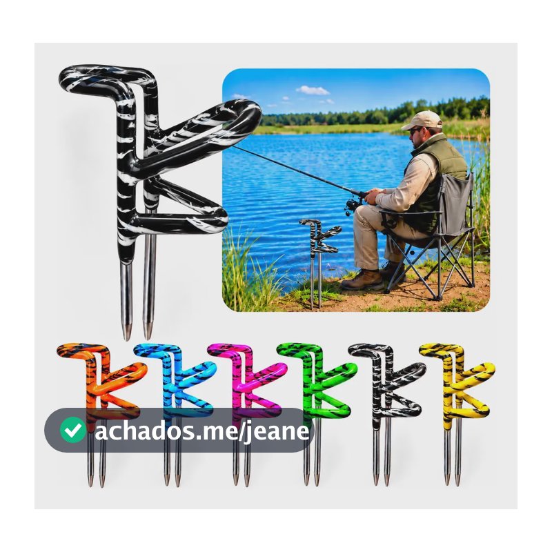 Suporte Armador De Vara Emborrachado Para Pesca Reforçado Preto/branco