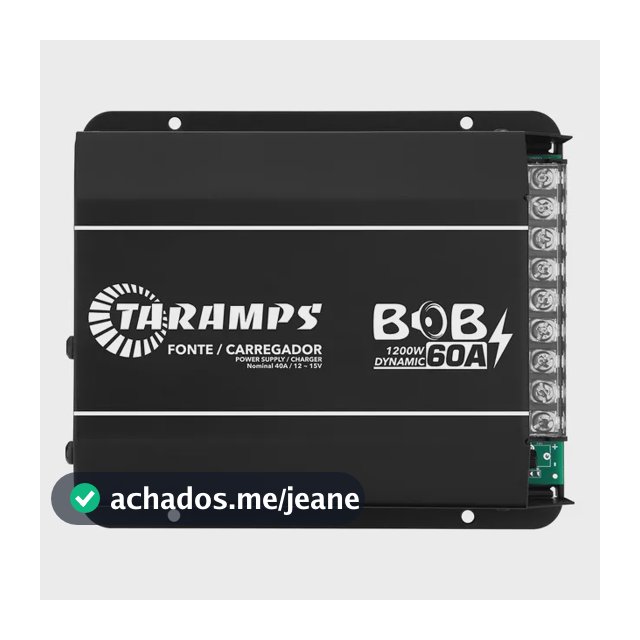 Fonte E Carregador Taramps Bob 60a 1200w Para Som Automotivo Bivolt Preto