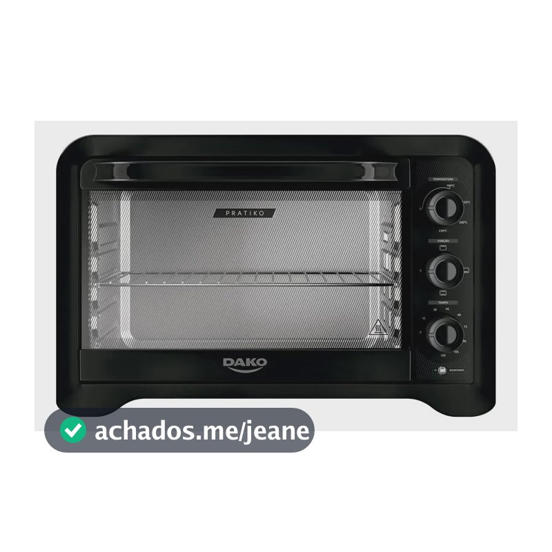 Forno De Bancada Elétrico Dako Pratiko 50 Litros Com Grill Preto 127V