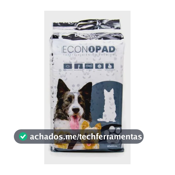 Tapete Higiênico Econopad Carvão Bambu 60x90cm 30 Unidades