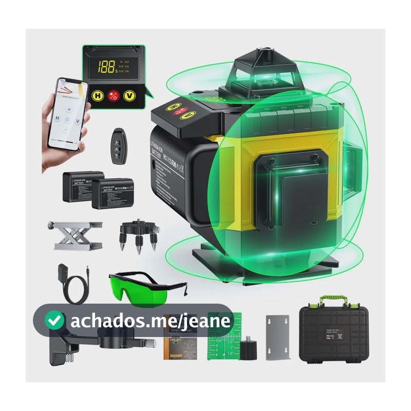 Nível Laser 4d 16 Linhas Bluetooth Com App E Controle Remoto
