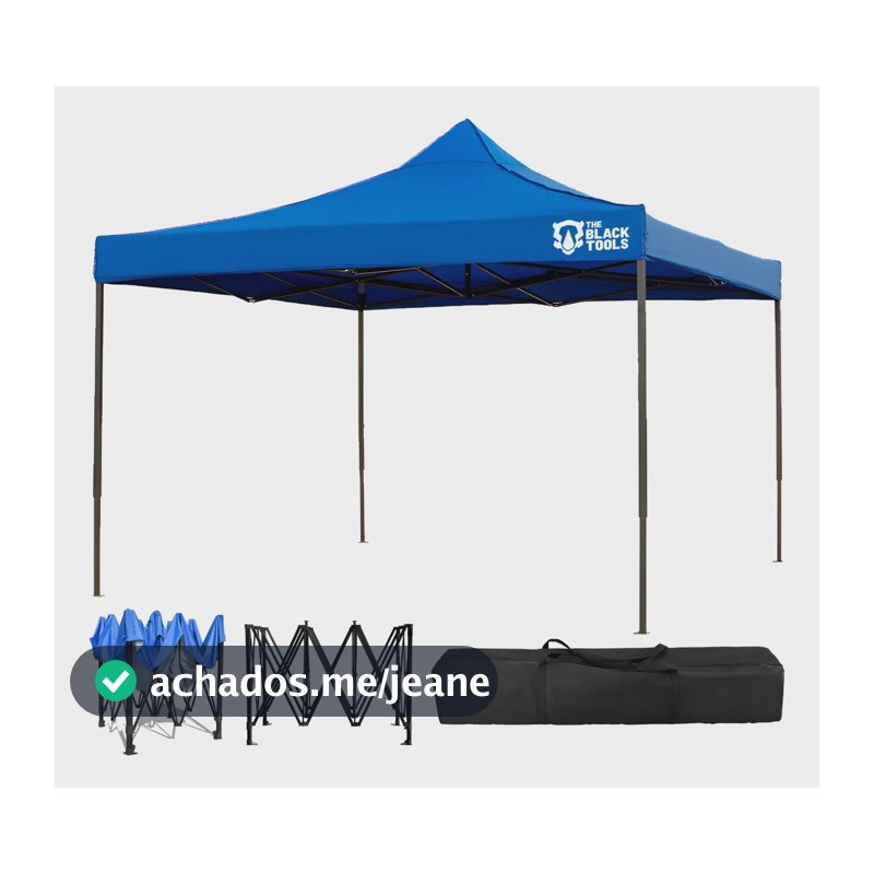 Tenda Gazebo 3x3 Sanfonado Retrátil Praia Pesca C/ Bolsa Azul