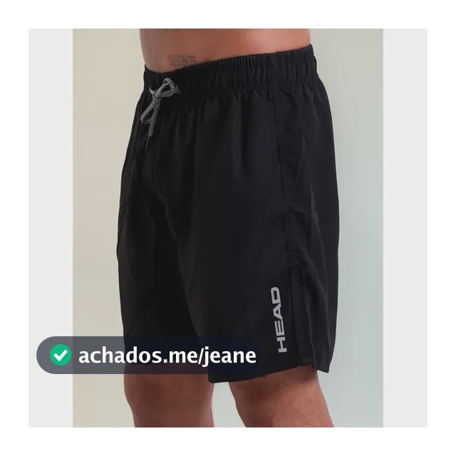 Short Bermuda Head Masculino Tactel  Preto Para Jogar Tennis