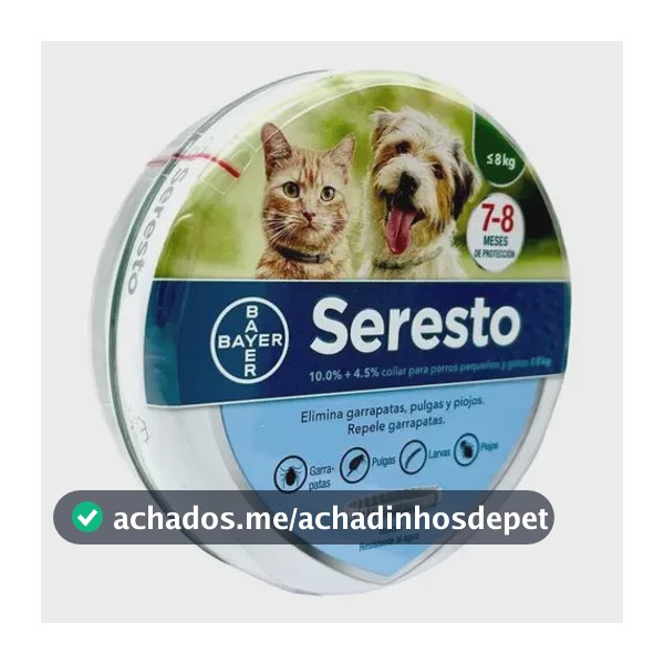 Coleira Seresto resistente a pulgas e carrapatos Cats Dogs 8k