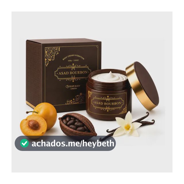 Asad Black Bourbon Creme Hidratante Corporal Masculino 200g Asad Bourbon