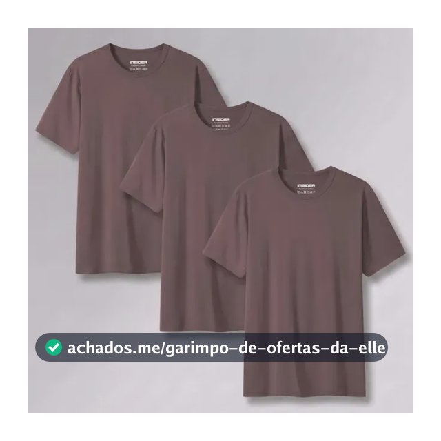 Kit 3 Camisetas Light T-shirt Insider Marrom Xgg Liso