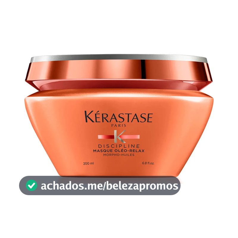 Máscara Capilar de Hidratação Intensa Anti-Frizz com Proteção Térmica até 230ºC para Cabelos Secos e Indisciplinados, Discipline Oléo-Relax, Kérastase 200ml