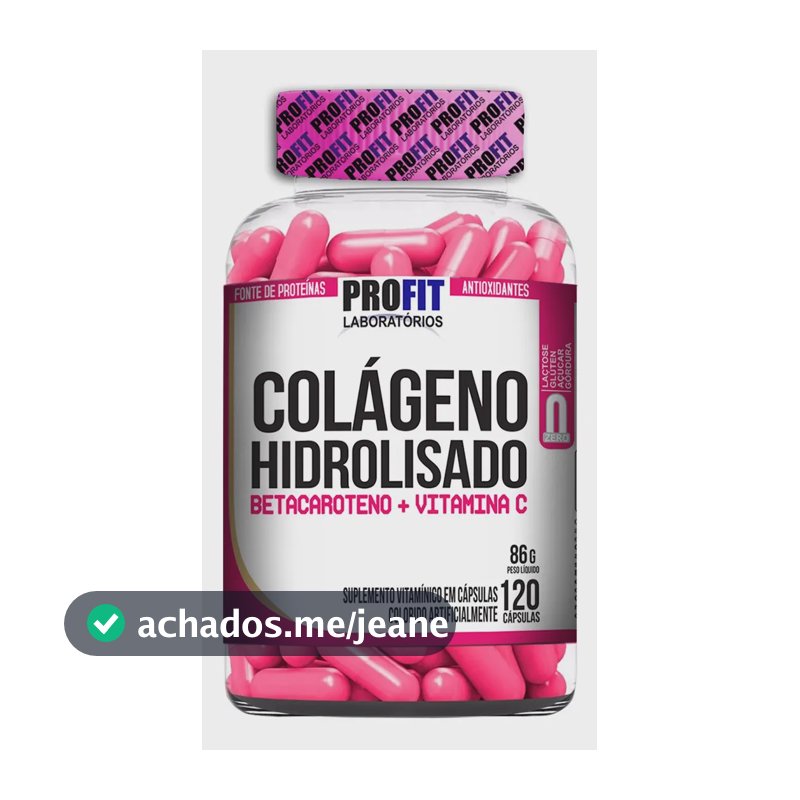 Suplemento Colágeno Hidrolisado em Cápsula Betacaroteno + Vitamina C - ProFit Laboratórios
