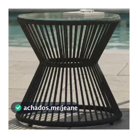 Mesa De Centro Redonda Sala Aluminio Corda Náutica Cores