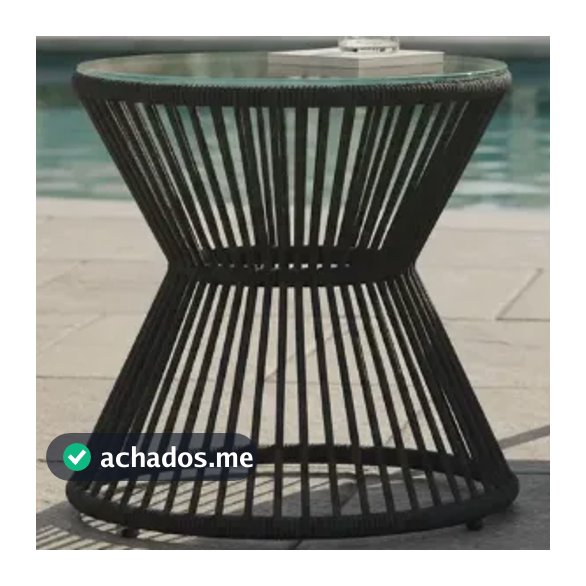 Mesa De Centro Redonda Sala Aluminio Corda Náutica Cores
