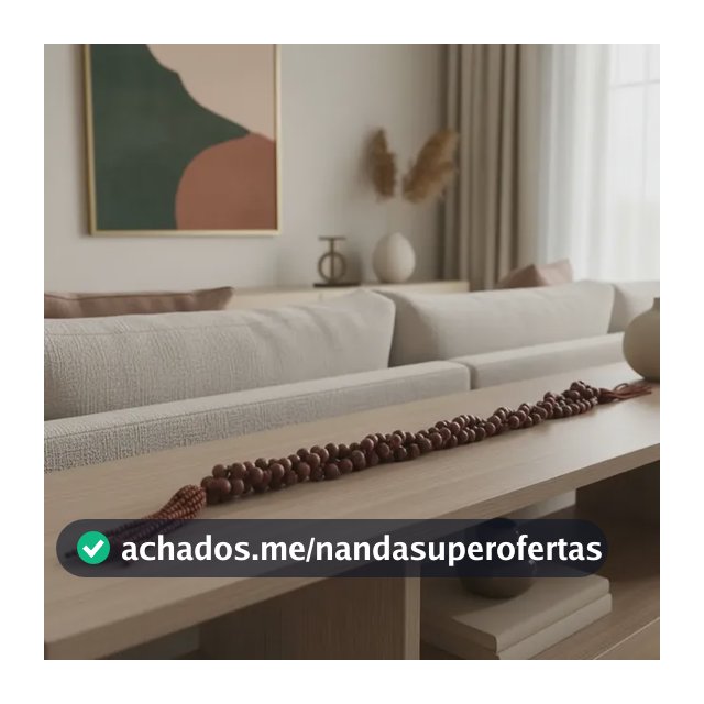 Colar Decorativo Para Mesa De Bolas E Franjas De Madeira Marrom