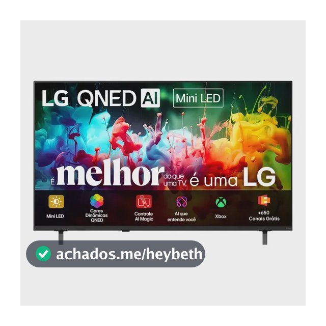 Smart TV 4K 55" LG QNED Mini LED AI QNED70 2026 Processador α7 Ger9 HDR10 Xbox Bluetooth Wi-Fi AI Search Google Gemini Integrados webOS 26 - 55QNED70BSA