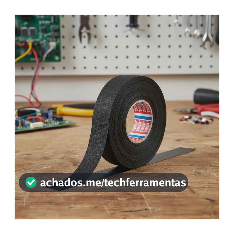 Fita Isolante Tecido Chicote Automotivo 19mm X 25m Antichama Preto Liso