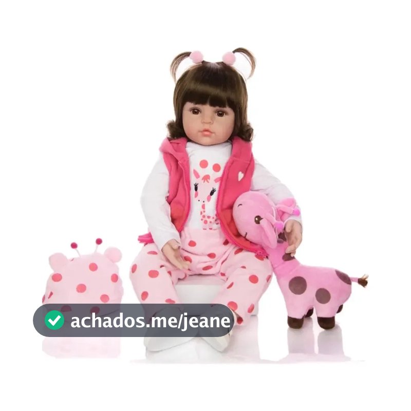 Boneca Bebê Reborn Girafinha Banho Silicone Realista