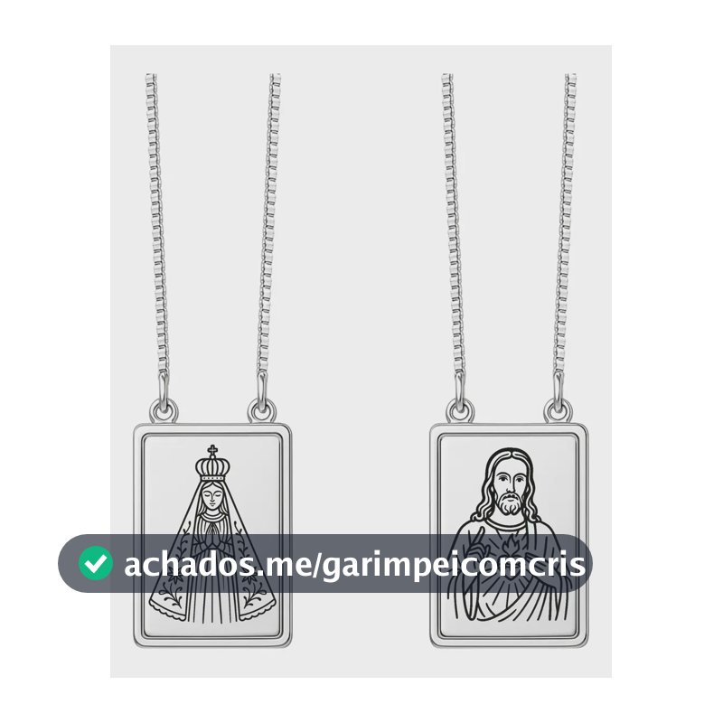 Escapulário Em Prata 925 Nossa Senhora Aparecida Masculino Cor Feminino 60cm