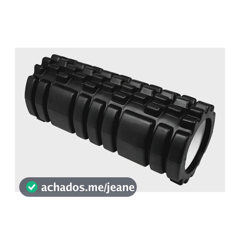 Rolo Massagem Foam Roller Liberação Miofascial Fisioterapia Preto